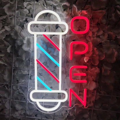 Barber Shop Neon Signs for Wall Decor 40 cm x 23.7 cm, open-28-1-FBM