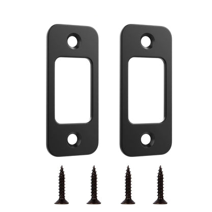 Deadbolt Strike Plate Door Backplate 1" x 2-1/4" Round Corner 2x Matte Black