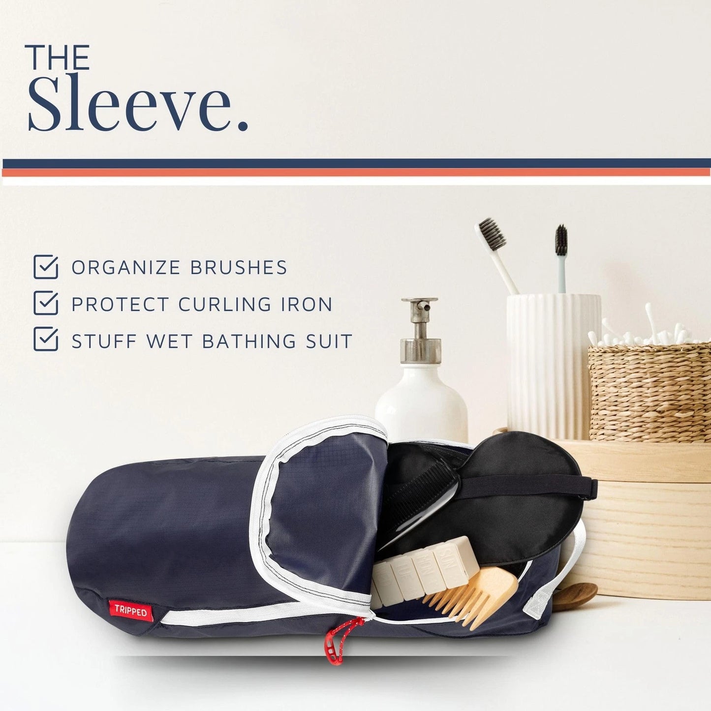Toiletry Bag Kit Set: Hanging Travel 10 inches x 7 x 1-3 inches, Navy