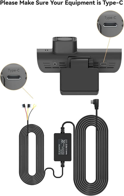 REDTIGER F7N Dash Cam Hardwire Kit, 21.3ft USB C Port Hard Wire Kit for Black