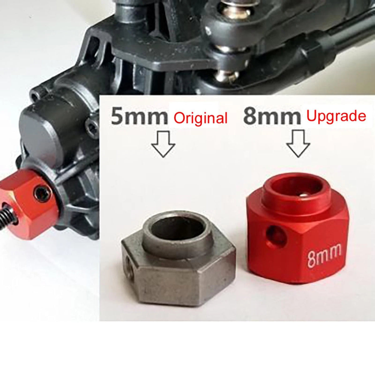 8mm Hex Wheel Hubs Adapter Widen Connector For Traxxas TRX-4 1/10 RC Crawler Cg