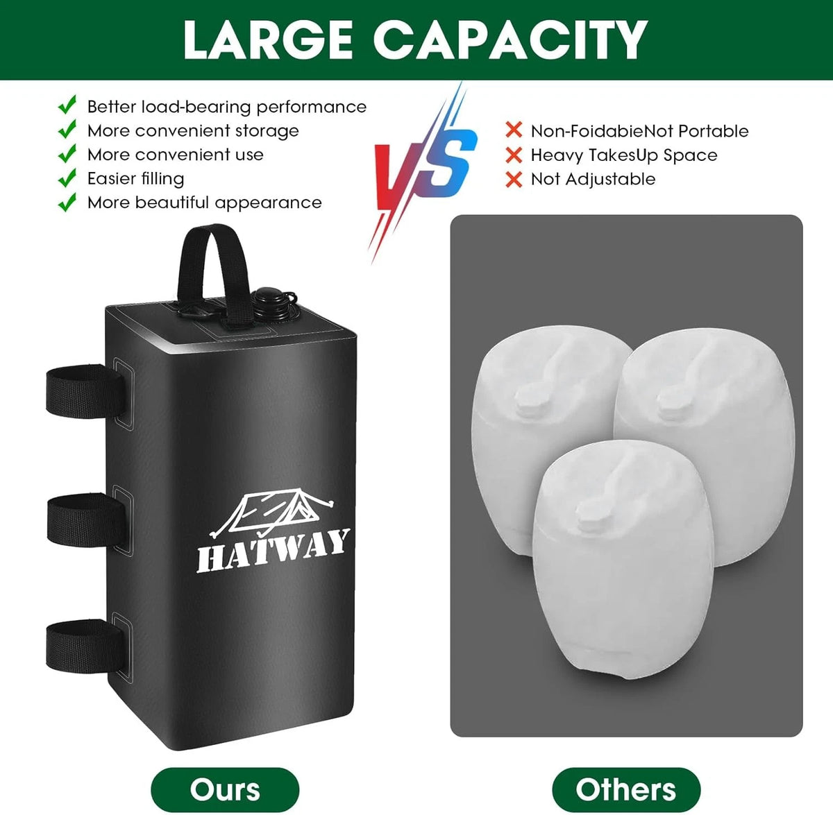 Canopy Weights,132 LBS Water 132LBS-4PCS-Black, 132LBS-4PCS-Black
