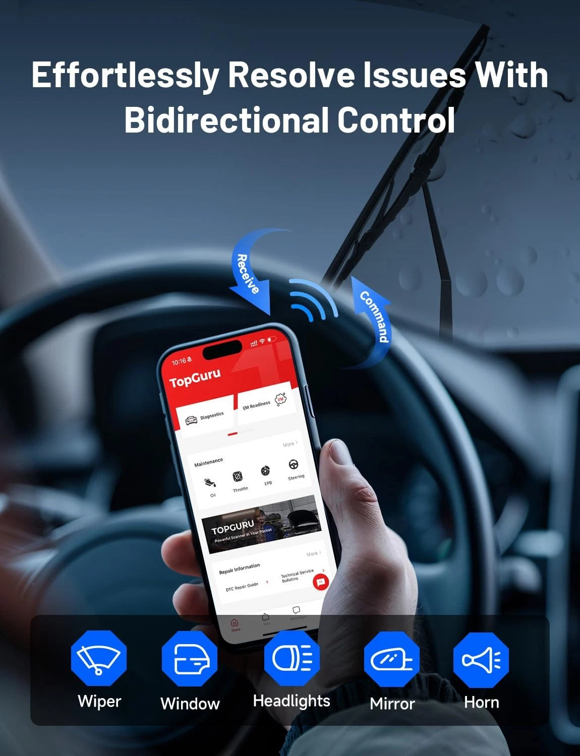 TOPDON TopScan Lite OBD2 Scanner Bluetooth, Bi-Directional 1, Black
