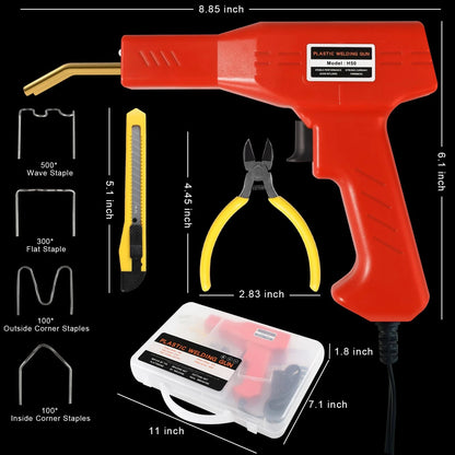 ATOLS Upgraded Plastic Welder, 1000PCS Staples, Pure Copper Red-Corded