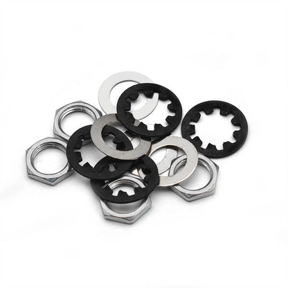 MAXCHEER Set of 4 Guitar Nuts, washers & Lock for 1/4 Standard, Black