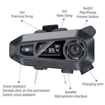 Bluetooth 5.4 Motorcycle Helmet Headset for Bike Helmet with Communication