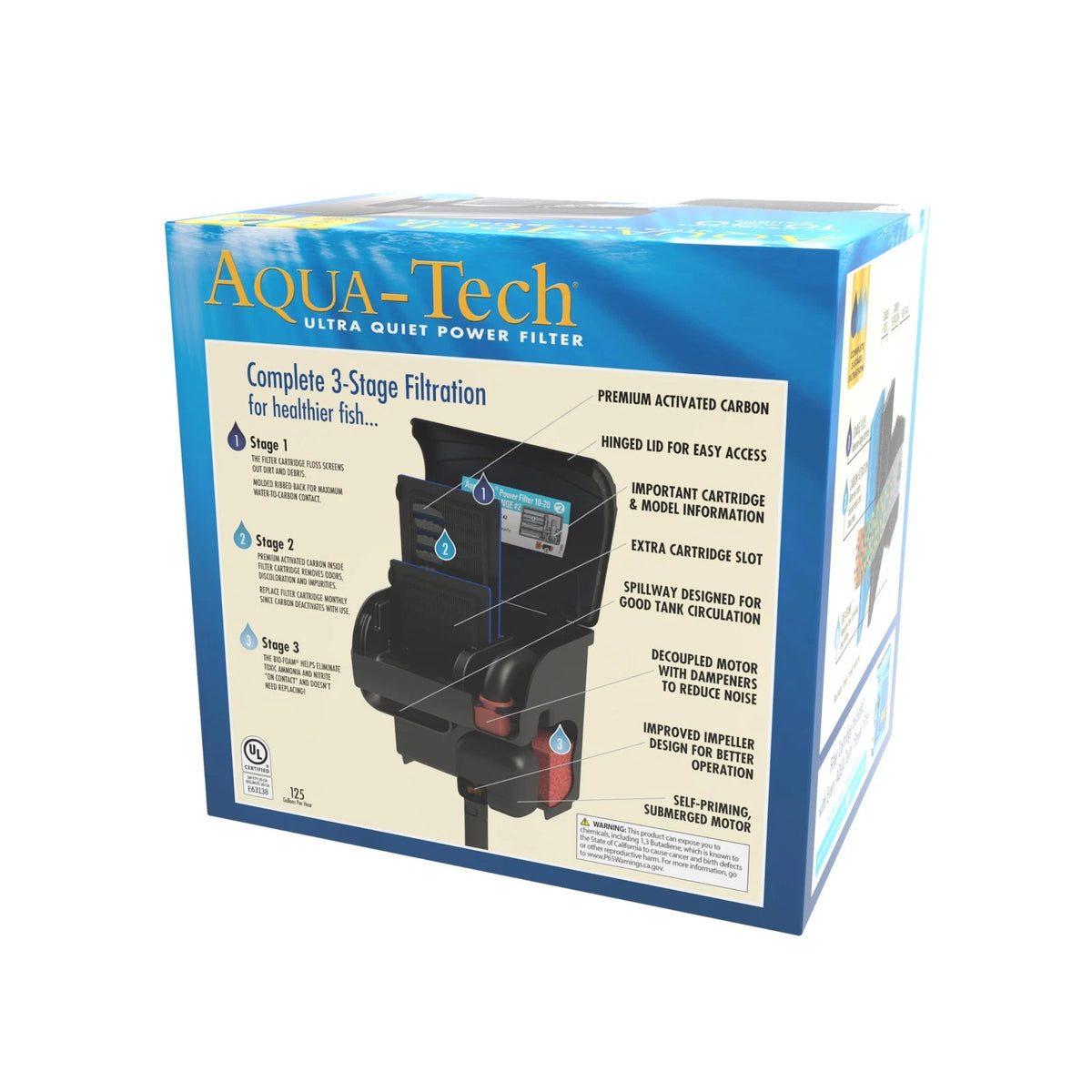 Aqua-Tech Ultra Quiet Power Filter, For Aquariums 10-20  - 10 to 20 Gallon