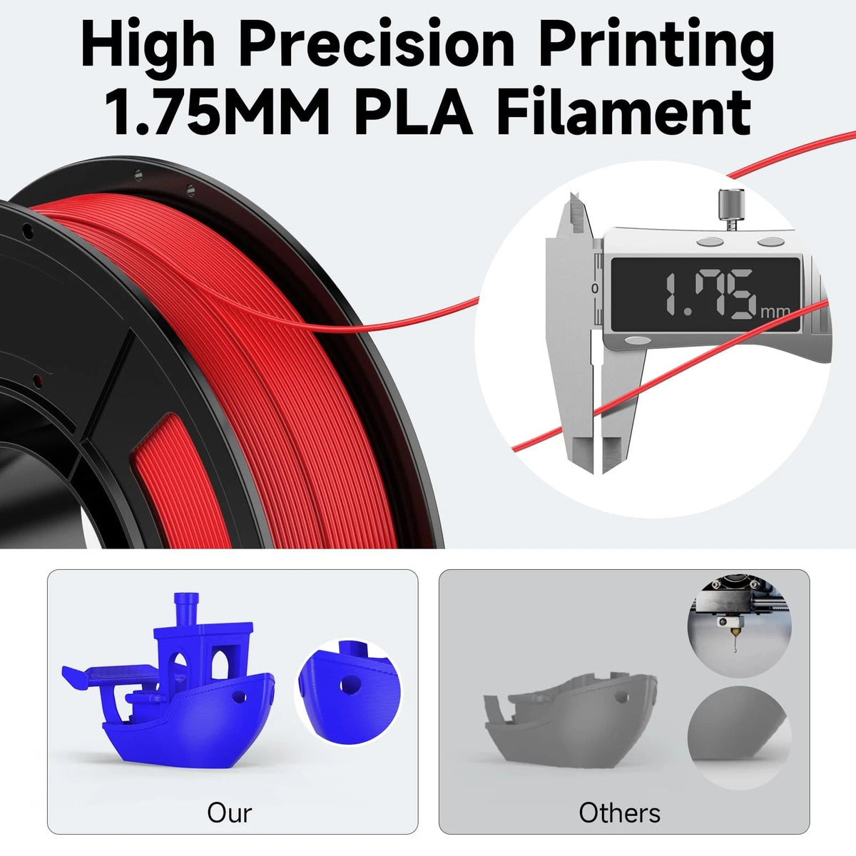 PLA Filament 1.75mm Bundle, WEEDO 3D Printer Filament, 1.75mm, Multicolor1
