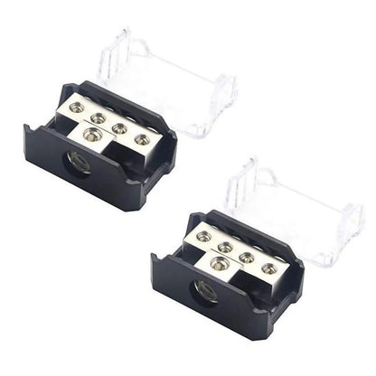 7*4.5*2.9cm 2Pcs Car Audio Power Distribution Block 0/2/4 AWG Input