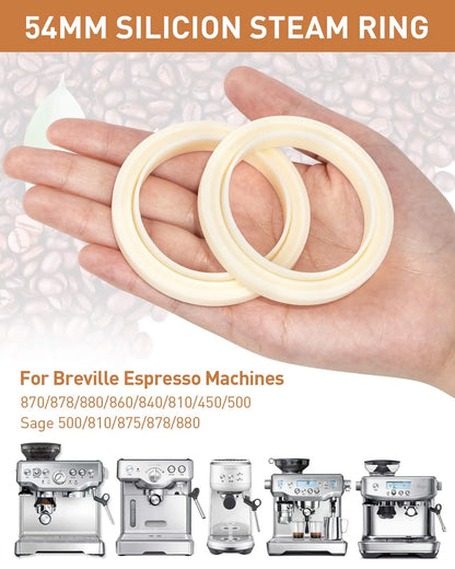 54mm Silicone Steam Ring, 2PCS Grouphead Gasket Replacement Cream Color