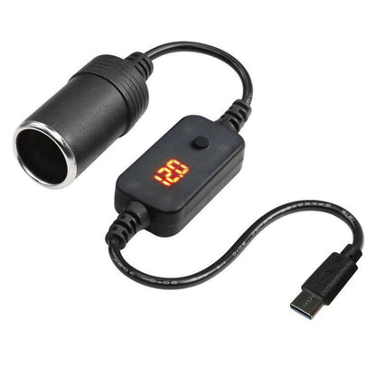 1PCS USB C to 12V Car Cigarette Lighter Adapter Converter Cable for Solar Panel