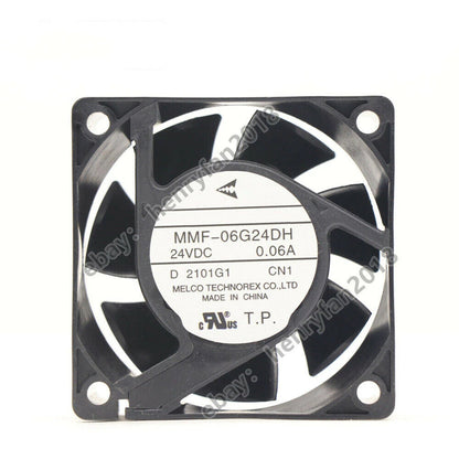 MELCO MMF-06G24DH-CN1 DC 24V 0.06A 60*60*25MM 2-wires Inverter Cooling Fan