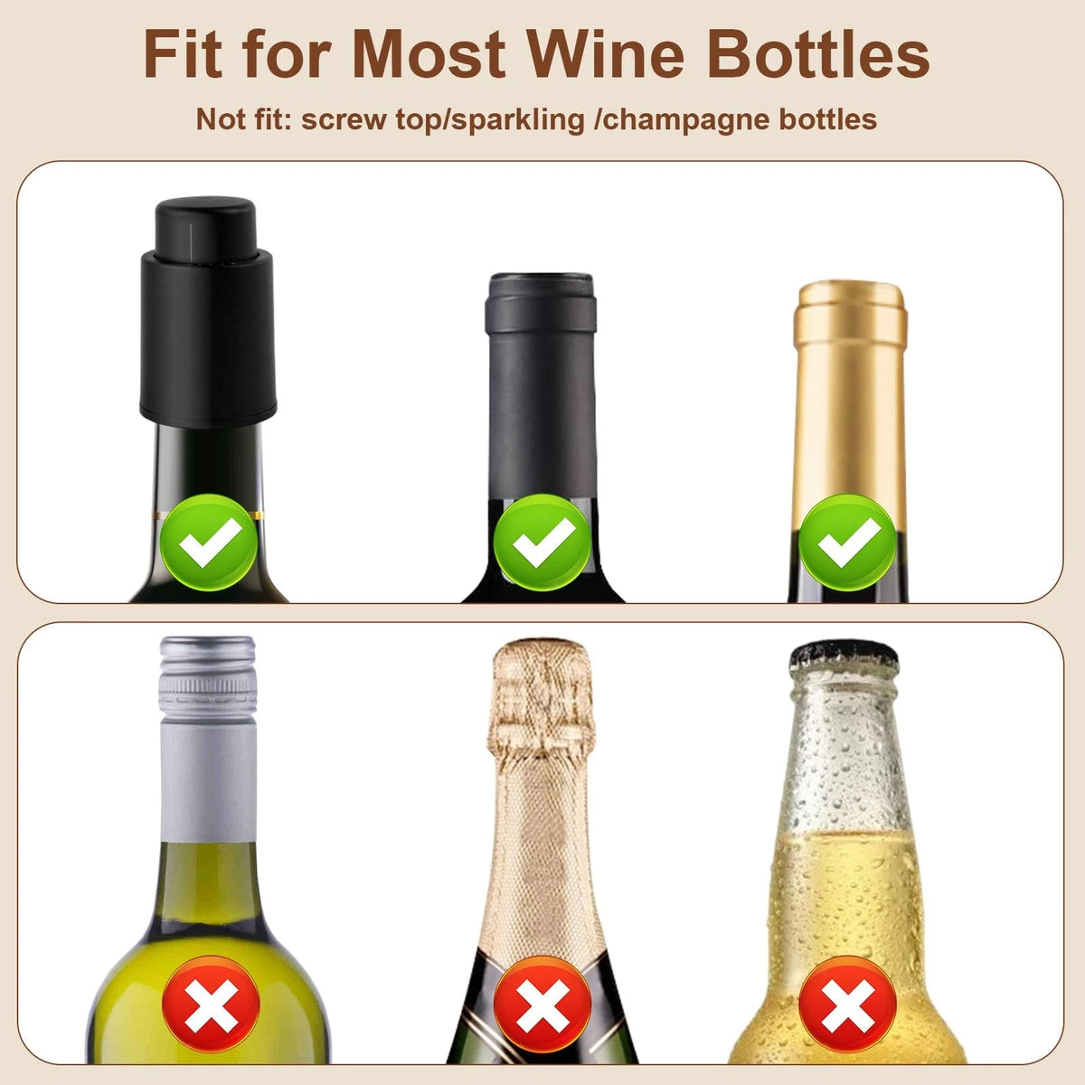 [2 PACK] Premium Vacuum Wine Preserver 1.96 x x 3.14inches, Black