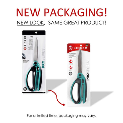 SINGER 00565 9-1/2-Inch ProSeries Spring Assist Scissor with 1-Pack, Teal
