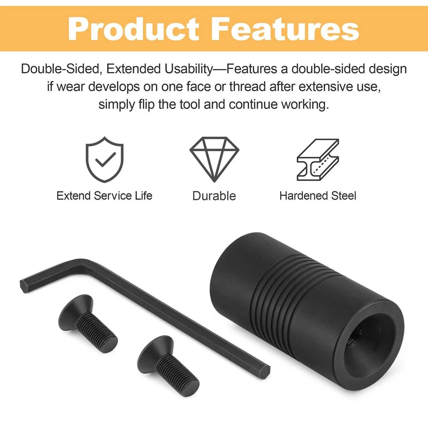 Door Frame Dimpling Tool for Hardened Steel, Double-Sided Design, Flush Fastener