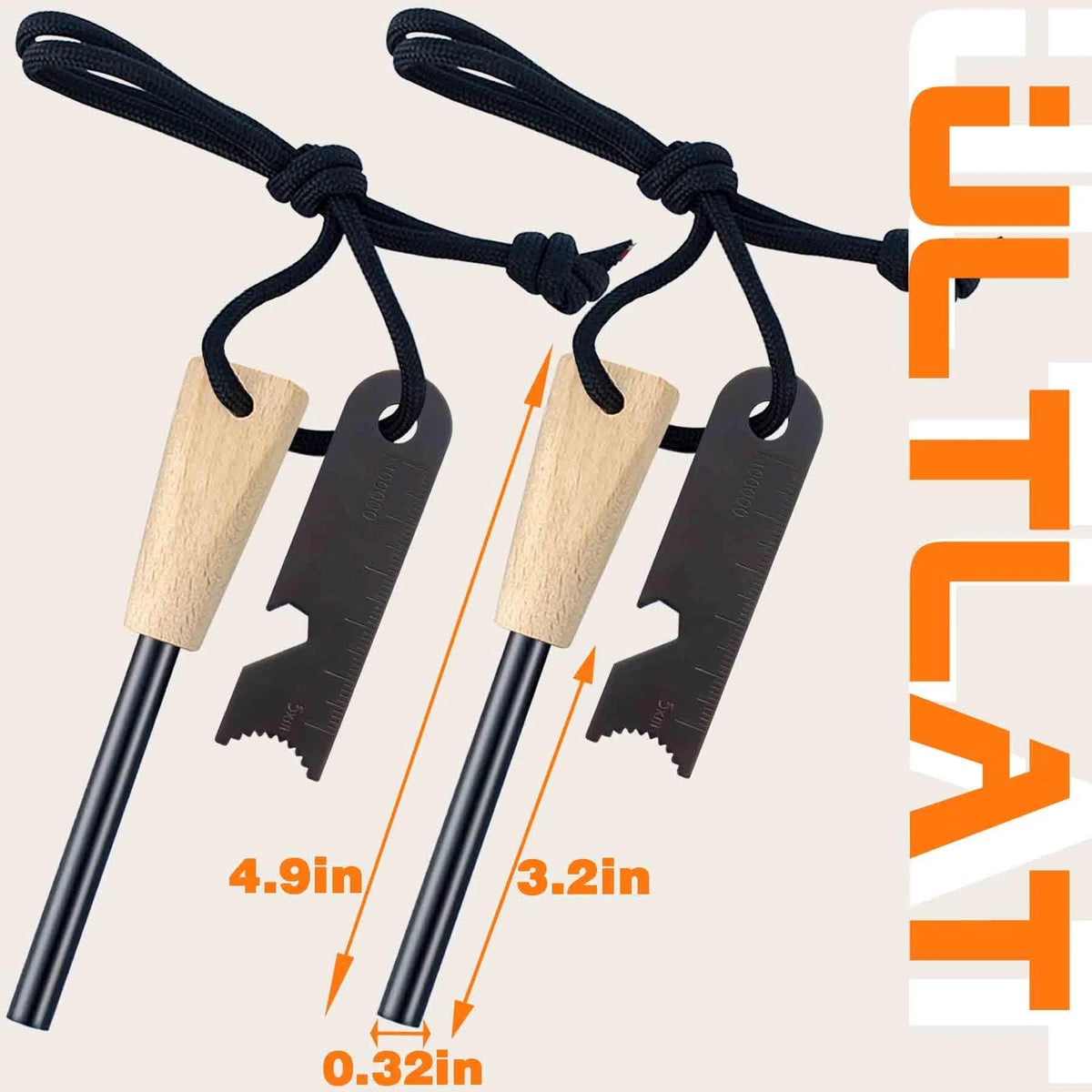 ULTLAT Fire Starter (2 Packs), All-Weather Magnesium Ferro Rod for FS1N