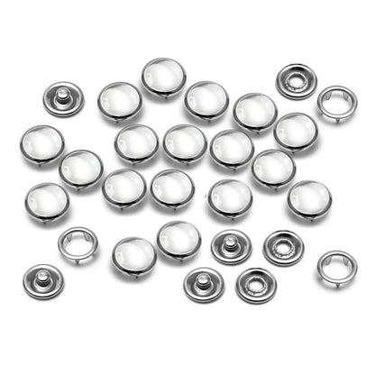 CRAFTMEMORE 20 Sets 10.5MM Transparent Pearl Snaps Fasteners