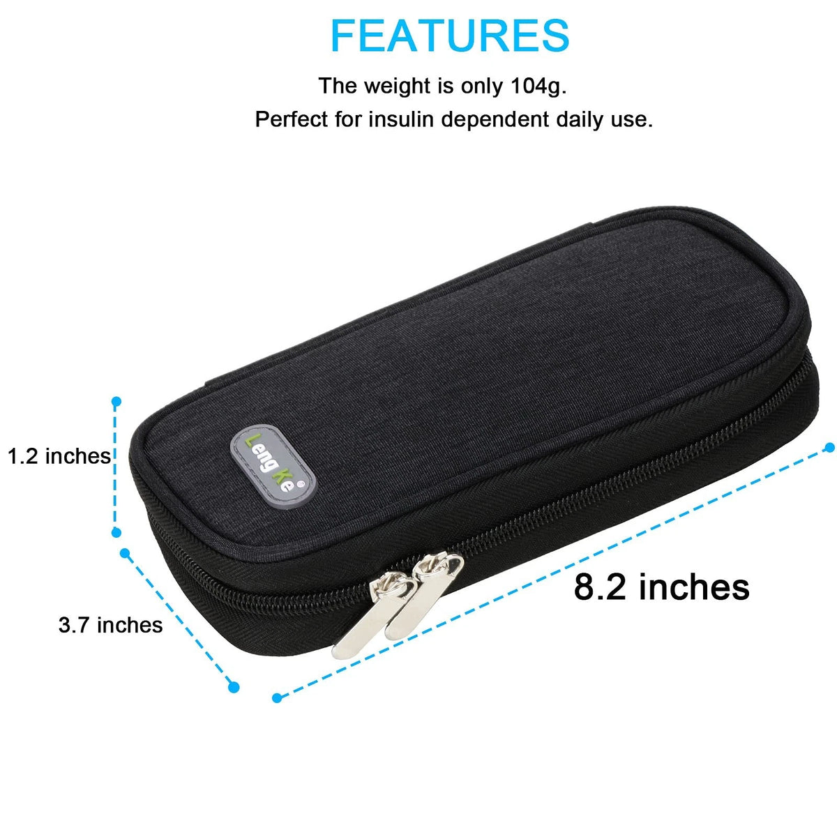 YOUSHARES Insulin Cooler Travel Case - Diabetic 2 Ice Packs, Black