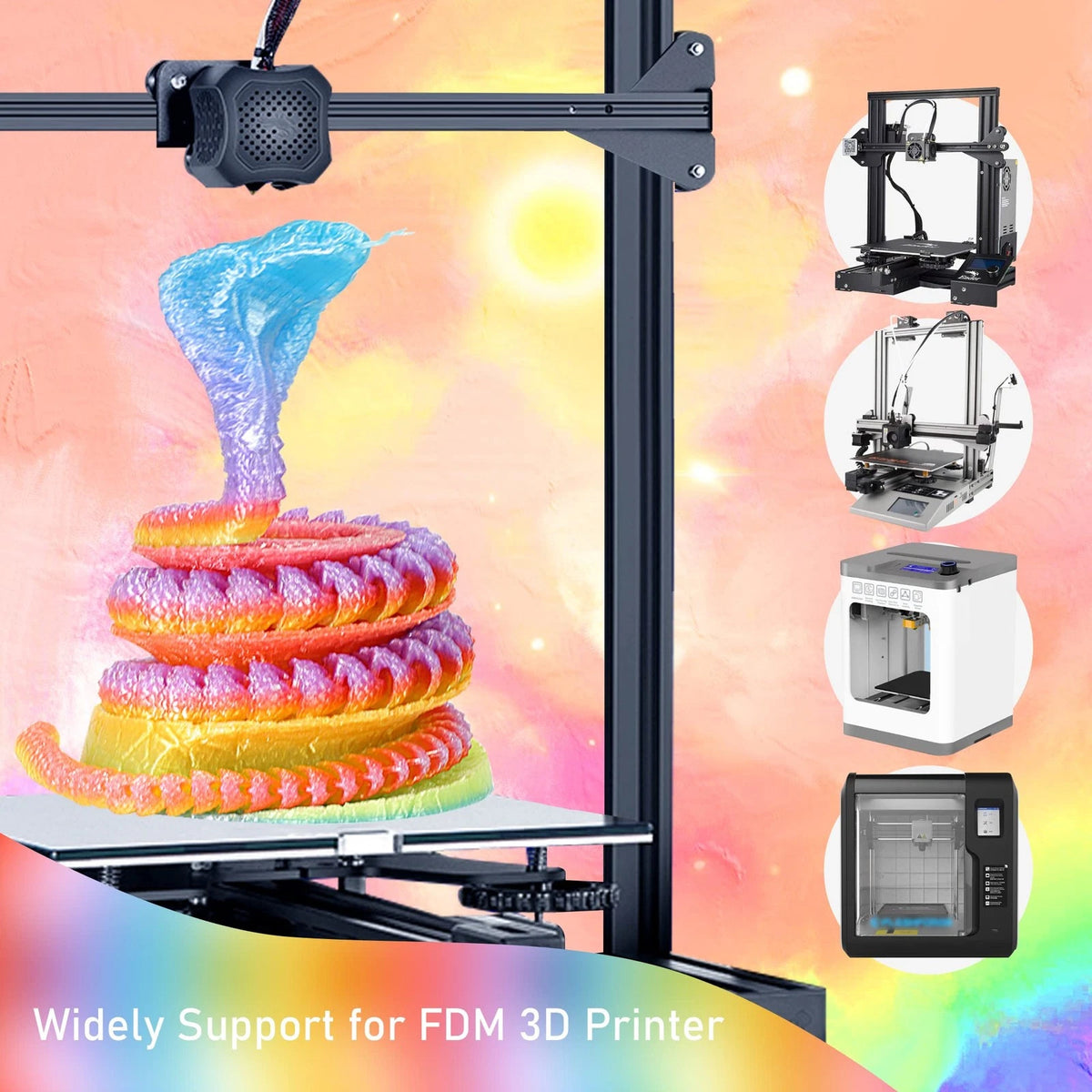 OEM MIKA3D Natural Rainbow PLA 3D Filament, 1.75mm Transparent Clear