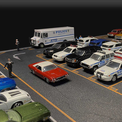 1/64 Scale Parking Lot Diorama Car Park Mouse Pad For Hot Wheels Diecast Models