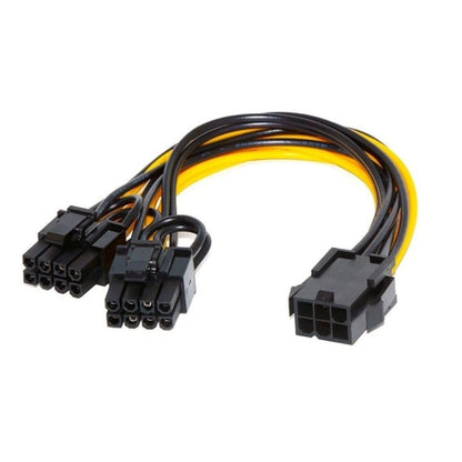 For Video Card 6 Pin Female to Dual PCI-E 8 Pin Adapter Cable Replacement