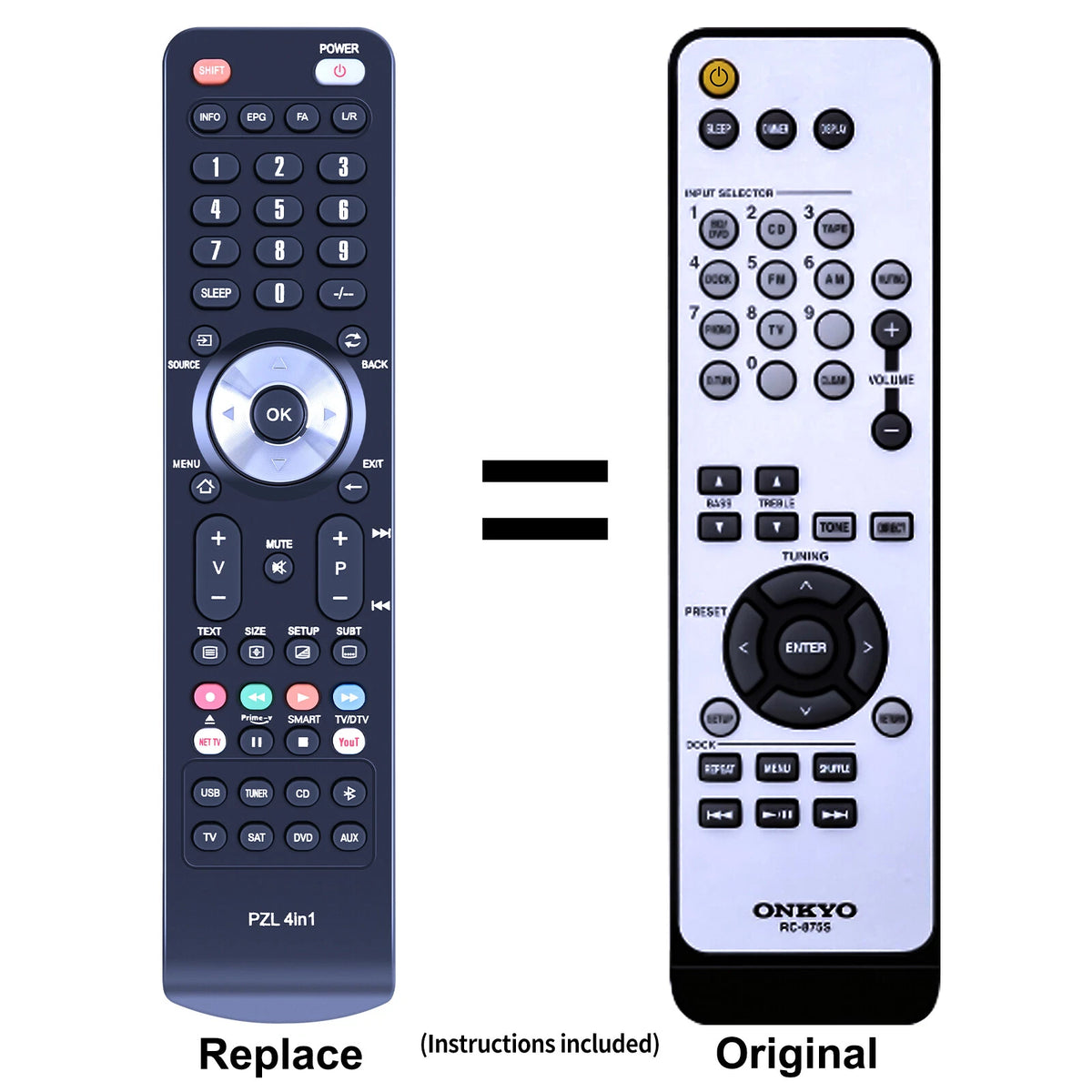 RC-875S Replacement Remote Control For Onkyo TX-8020 TX8020