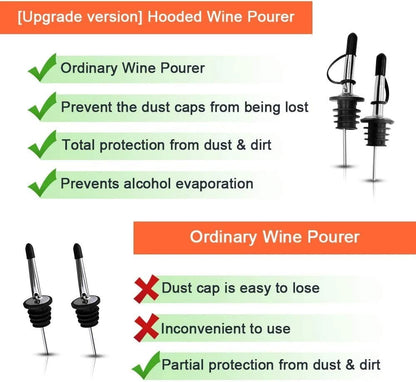 Pafusen 12 Pack Liquor Pour Spout With Dust Caps - Bottle Pourers for Silver