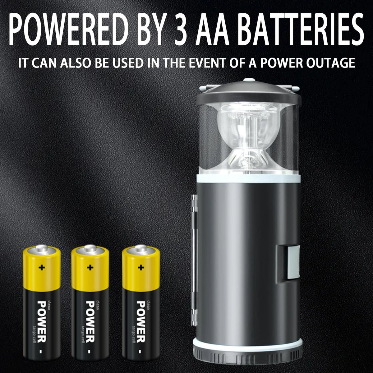 LED Camping Lantern with 15PCS Car Tool Kit, Survival Gear Hiking, Black