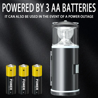LED Camping Lantern with 15PCS Car Tool Kit, Survival Gear Hiking, Black