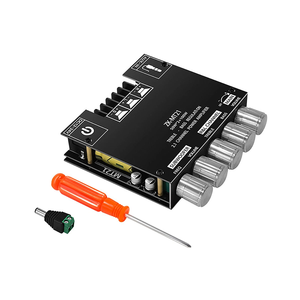 1*MT21 2x50W+100W 2.1 Channel BT5.0 AUX Digital Power Subwoofer Amplifier Board