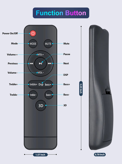 Remote Control For GOKUID/Puxinat/ELEFOCUS/DR.J Sound Home Theater Audio System