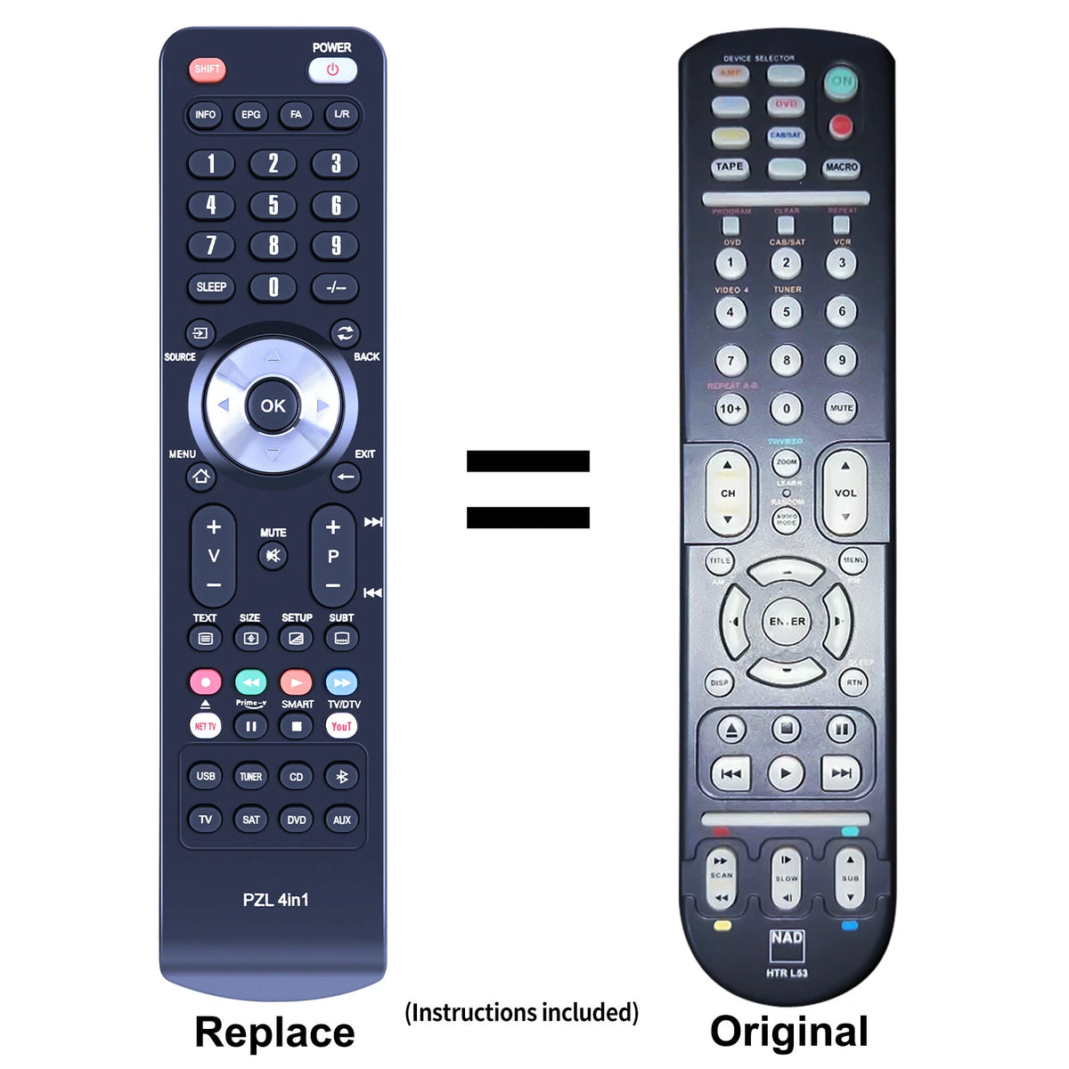 HTR L53 Replacement Remote Control For NAD L53 DVD Receiver