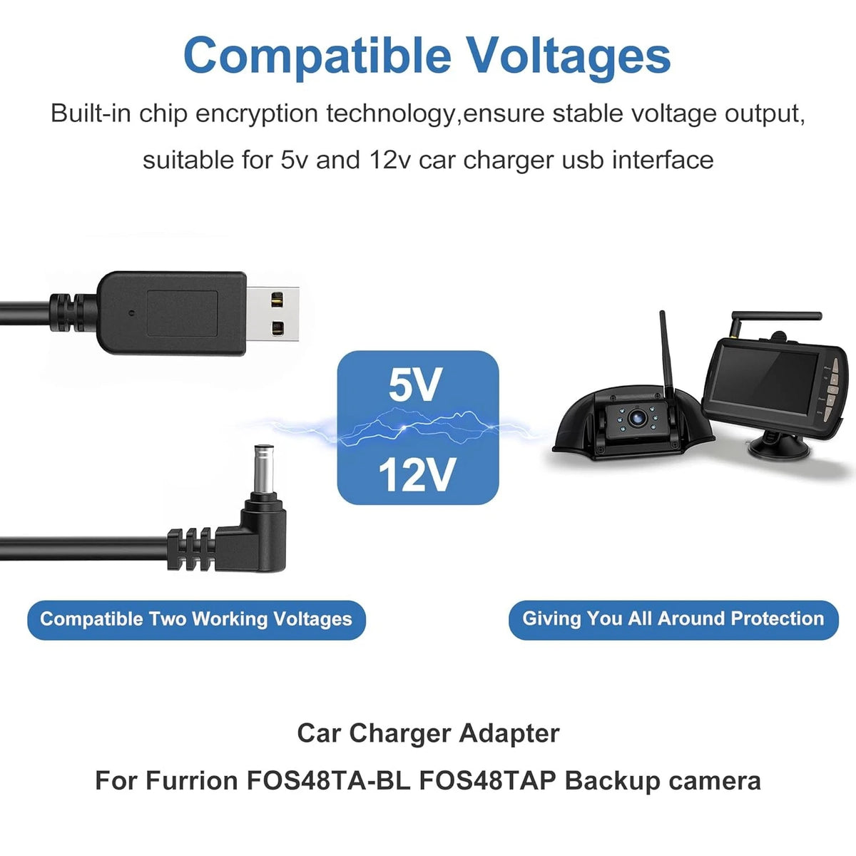 Car Charger Cable,USB to DC Plug Cable for Furrion FOS07TADS Vision S...