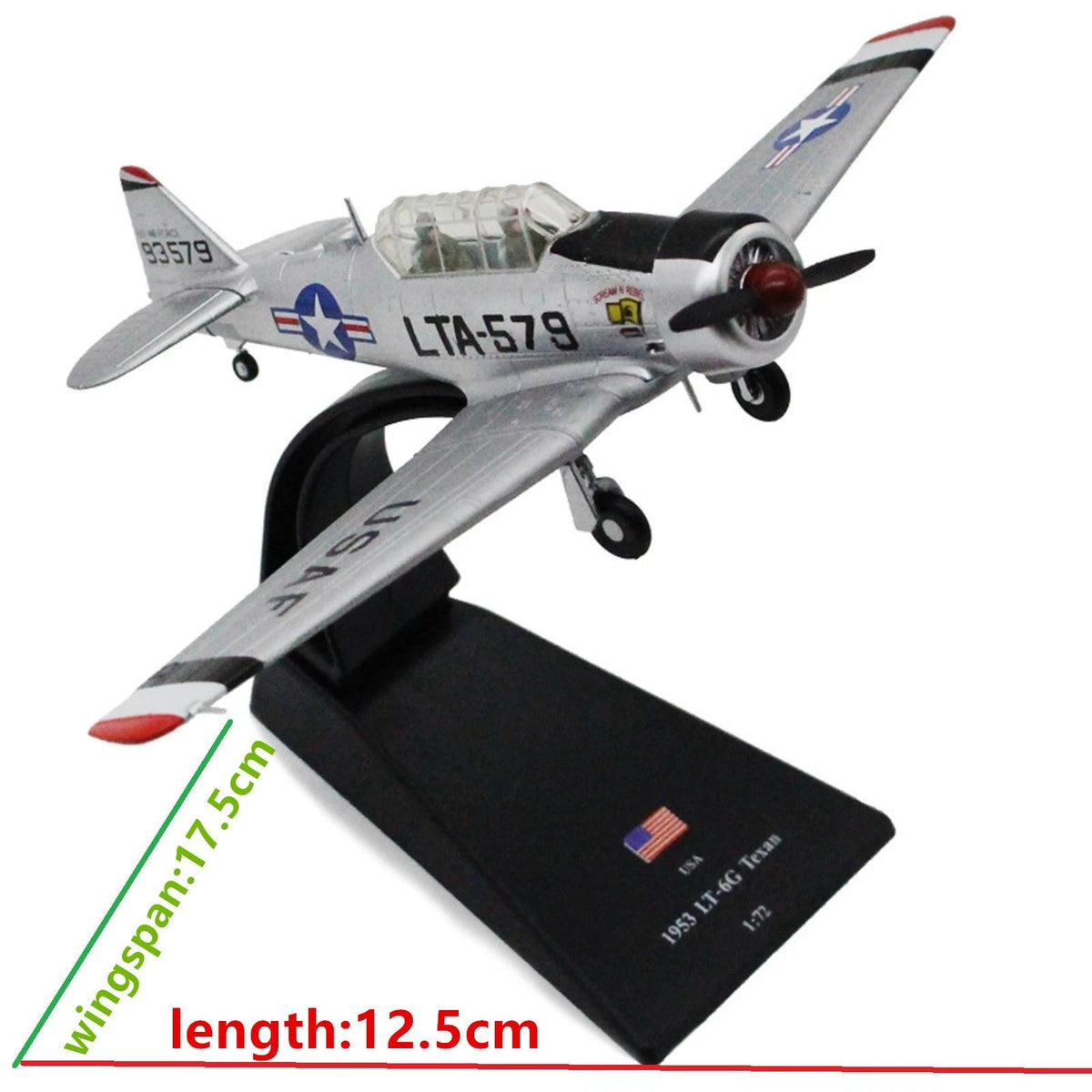 1/72 WWII USA 1953 T6 LT-6G Texan Fighter Aircraft Model Military Collection D