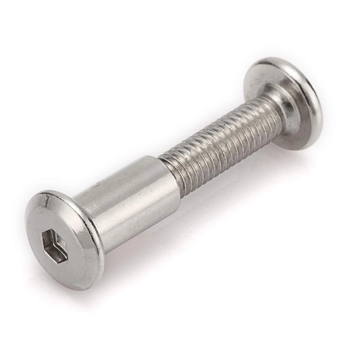 20pcs M6 Furniture Joint Connector Bolt & Cap Nut Kit Use for 30MM, Silver