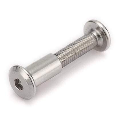 20pcs M6 Furniture Joint Connector Bolt & Cap Nut Kit Use for 30MM, Silver