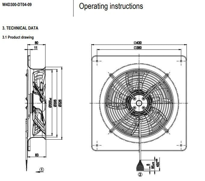 Ebmpapst W4D300-DT04-09 W4D300-DA04-09 Axial Fan 230/400VAC 65/90W Cooling Fan