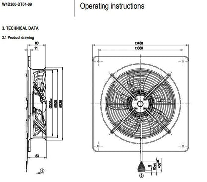 Ebmpapst W4D300-DT04-09 W4D300-DA04-09 Axial Fan 230/400VAC 65/90W Cooling Fan