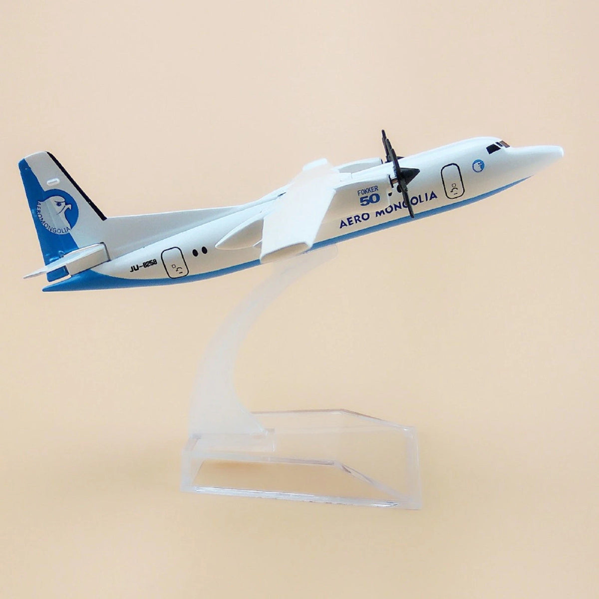 1/400 Scale Aircraft Mongolia Fokker 50 FK-50 Alloy Plane Model Display Gift g