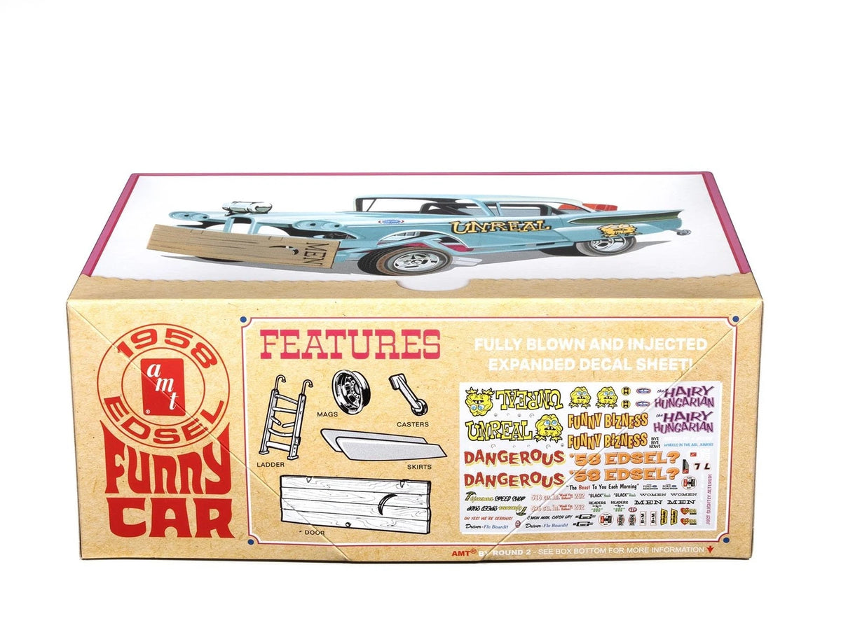 AMT 1958 Edsel AWB Funny Car Unreal 1:25 Scale Model Kit 7.5 inches, White