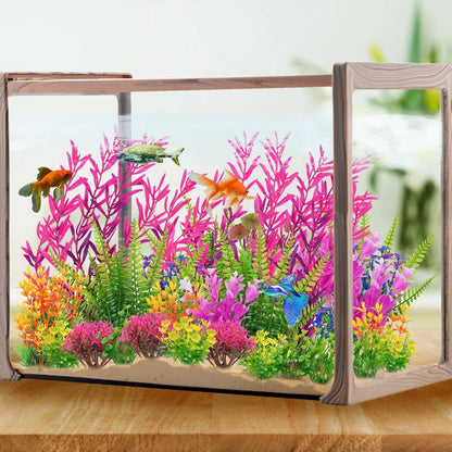 25 Pack Aquarium Plants, Fish Tank Decor Colorful Plants Artificial
