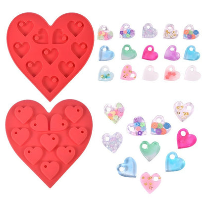 2x DIY Silicone Keychain Mold Handmade Jewelry Hanging Epoxy Resin Casting Mould
