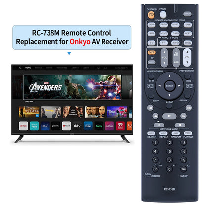 RC-738M Remote Control For Onkyo AV Receiver HT-RC160 HT-S7200 TX-SR607