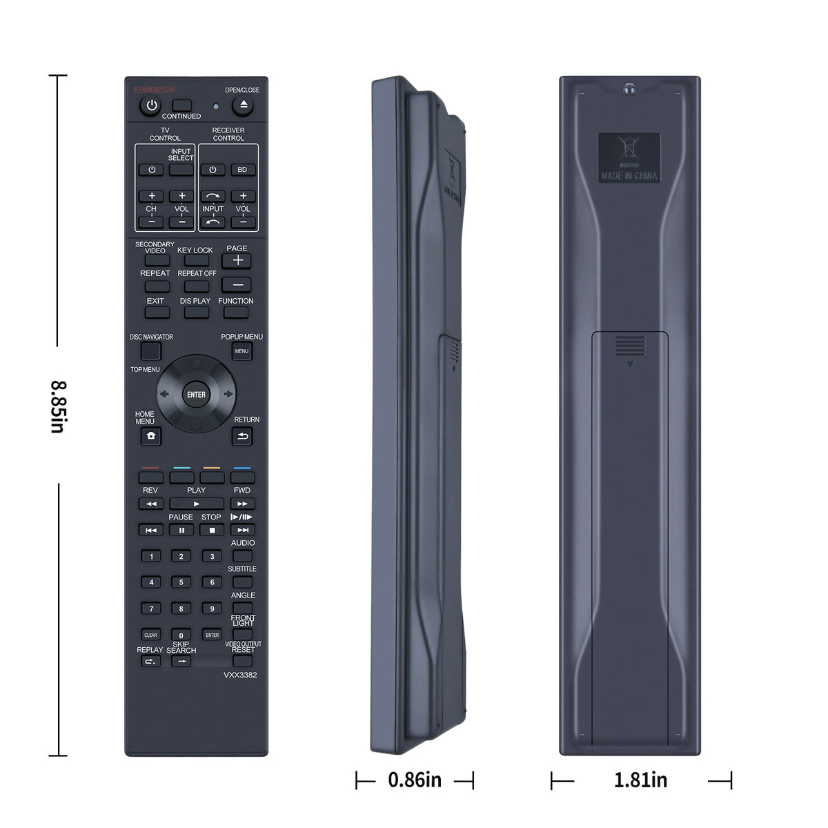 VXX3382 Remote Control For Pioneer DVD Player BDP-430 DP-43FD