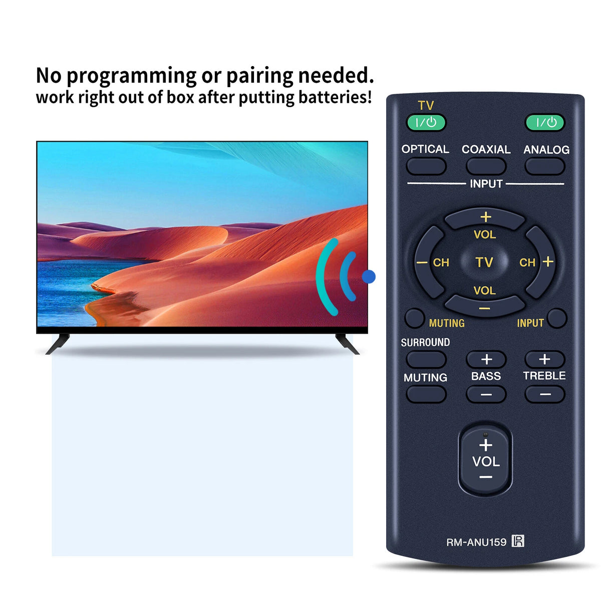 RM-ANU159 Remote Control For Sony Sound Bar HT-CT60 HT-CT60/C SA-CT60 SS-WCT60