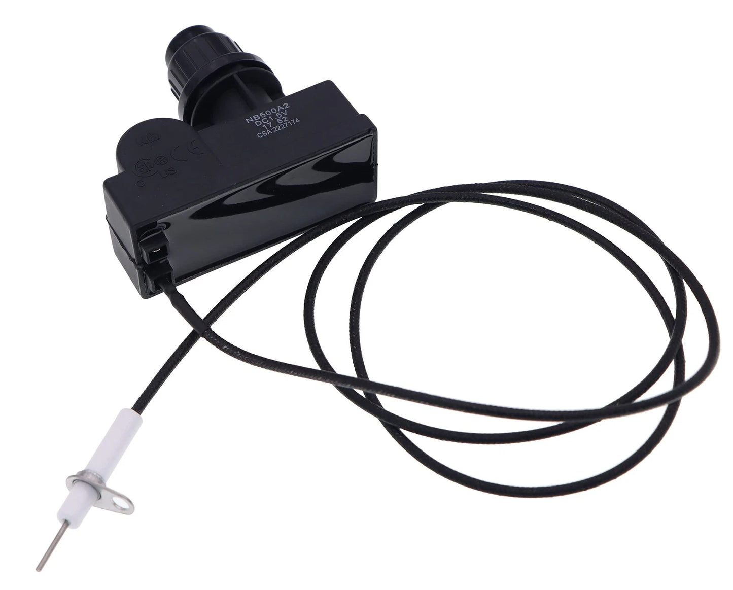 METER STAR 2Pc 38" Pulse Ignitor Wire & Ceramic rectangular pin, Black