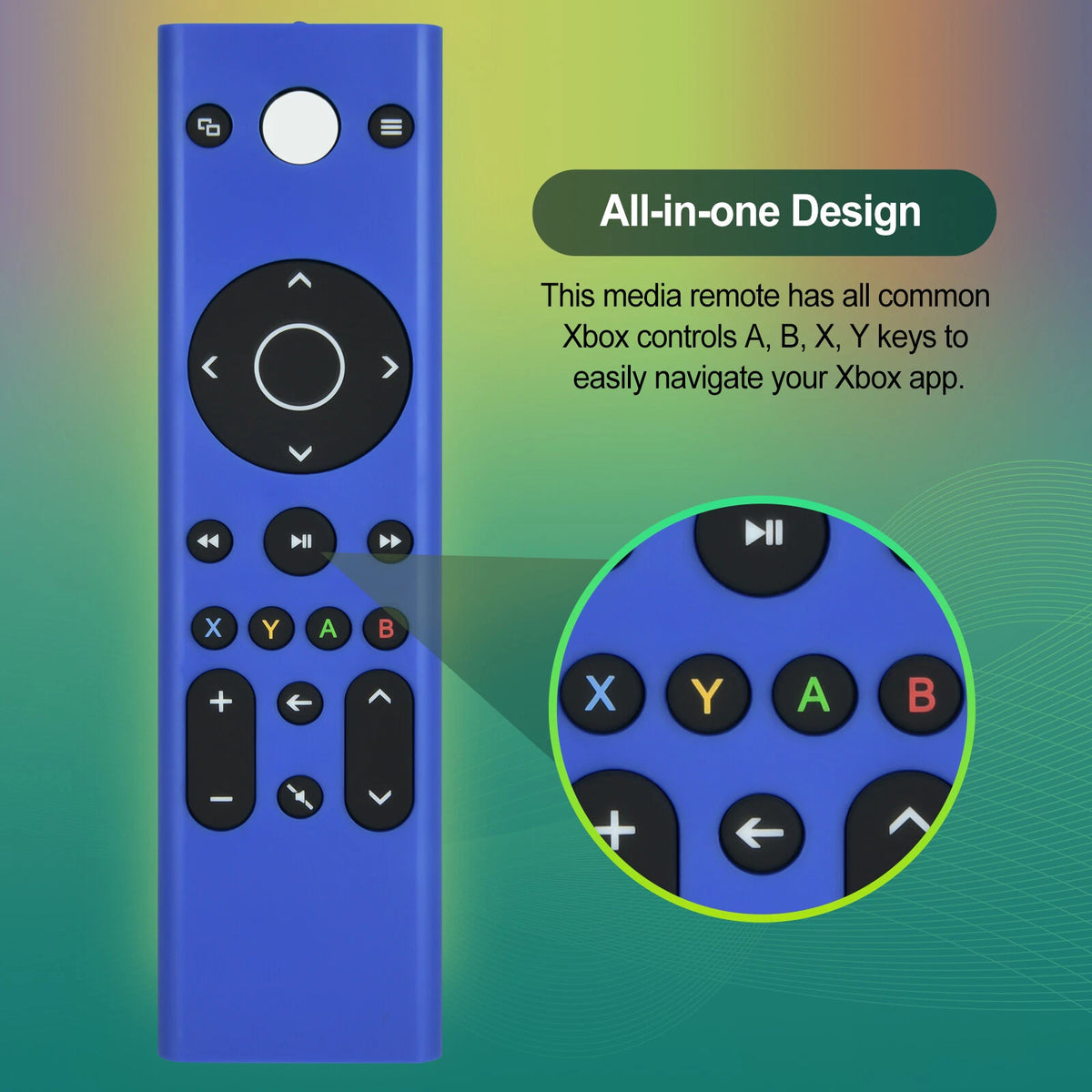 For Xbox Gaming Media Remote Control Replacement Xbox One, Xbox Series X|S -Blue
