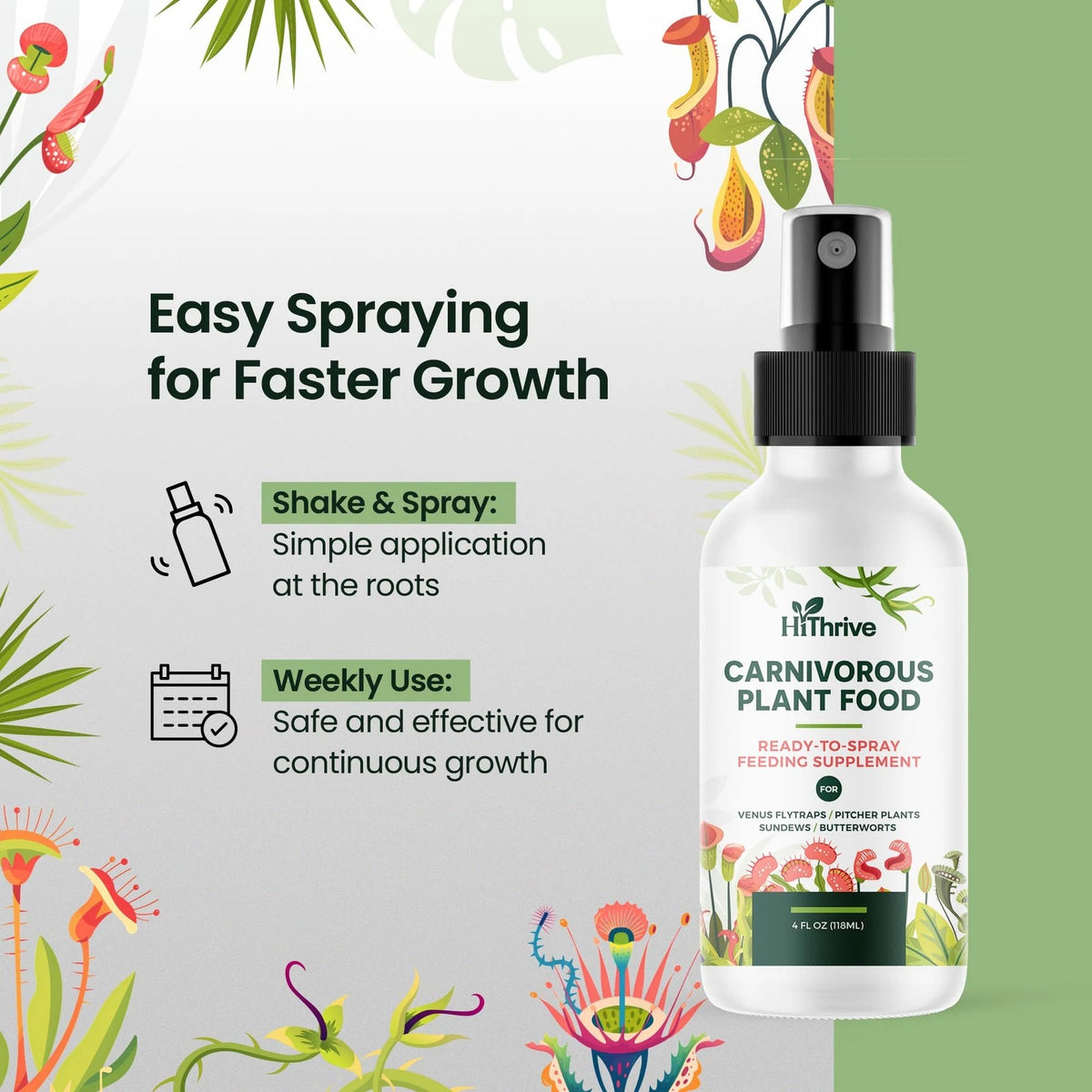 4oz Carnivorous Plant Food Spray & Venus Fly Trap - Up to 600 Sprays,...