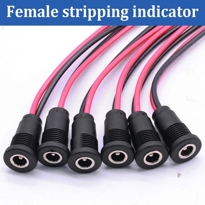 Seamaka 6pack 5.5 x 2.1 mm DC Power Jack Socket and Female Threaded Black