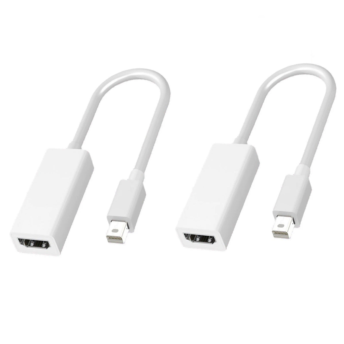 2Pcs Mini DP Thunderbolt To HDMI Cable Converter 4K For MacBook Surface Mac iMac